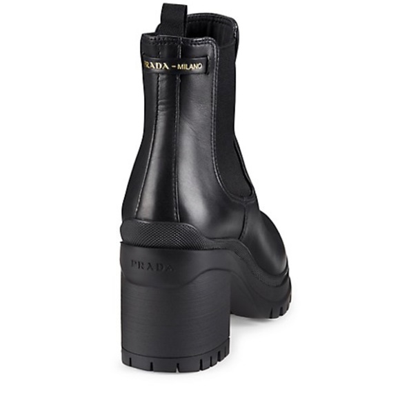 BNIB Prada Leather Lug Sole Chelsea Boots - Picture 3 of 4